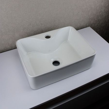 Раковина накладная Watersense Eva Mini 41 W00169 405х300х130 мм с полочкой под смеситель, белая