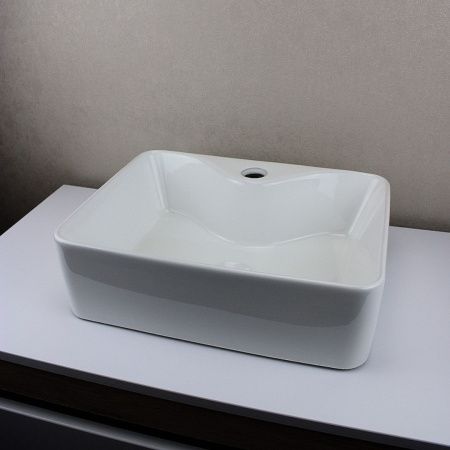 Раковина накладная Watersense Eva Mini 41 W00169 405х300х130 мм с полочкой под смеситель, белая