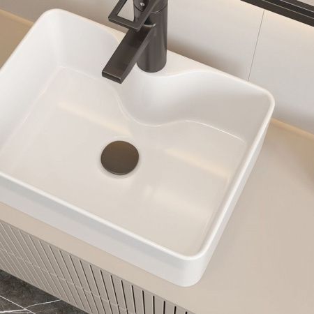 Раковина накладная Watersense Eva Mini 41 W00169 405х300х130 мм с полочкой под смеситель, белая