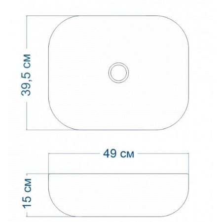 Раковина накладная Watersense Rita 50 W00016 490х395х150 мм белая