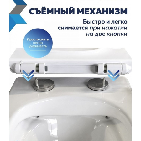 Сиденье для унитаза Watersense Eva GS W01846 дюропласт, с микролифтом, быстросъем, универсальное, ультратонкое