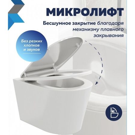 Сиденье для унитаза Watersense Rita Strike W01844 дюропласт, с микролифтом, быстросъем, универсальное