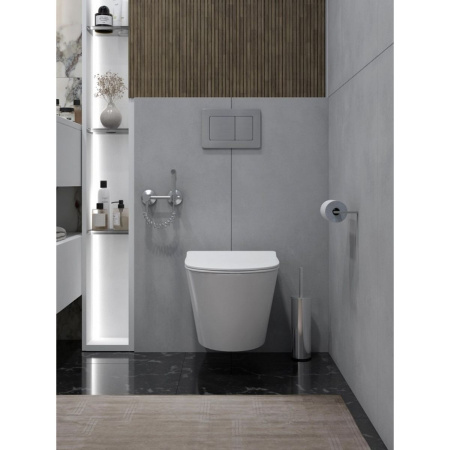 Унитаз подвесной безободковый торнадо Watersense Rita Pro Vortex W00751 52х32х35,5 см микролифт