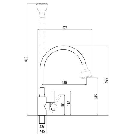 Смеситель для кухни Fmark FS8288H-12 с гибким изливом, бежевый (6)