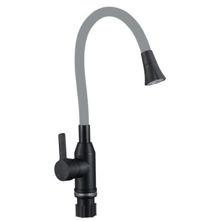 Смеситель для кухни Fmark FS8277H-04 с гибким изливом, серый (6)