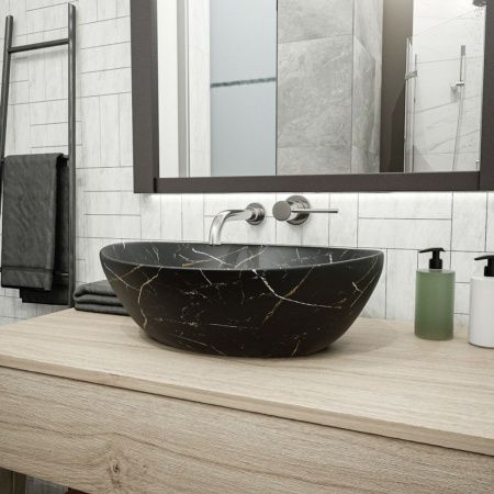 Раковина накладная Watersense Amelia 40 W00069 410х335х145 мм черный мрамор