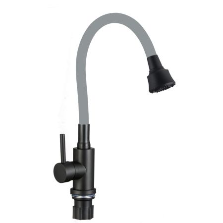 Смеситель для кухни Fmark FS8288H-04 с гибким изливом, серый (6)
