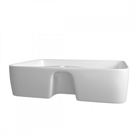 Раковина накладная Watersense Eva S 48 W00002 480х370х130 мм с полочкой под смеситель, белая