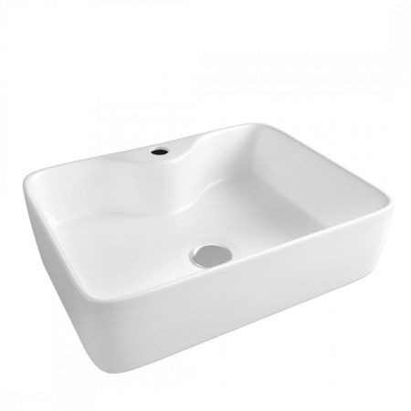 Раковина накладная Watersense Eva S 48 W00002 480х370х130 мм с полочкой под смеситель, белая