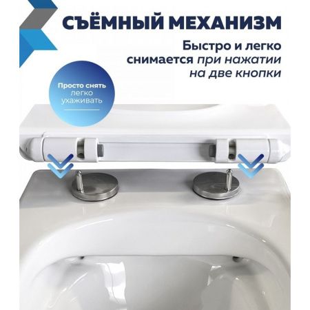 Сиденье для унитаза Watersense Milana Bio W01845 дюропласт, с микролифтом, быстросъем, универсальное