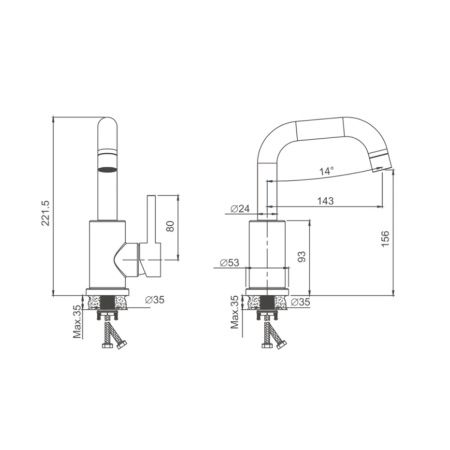 Смеситель для раковины BELZ B10809 из нержавеющей стали, хром (10)
