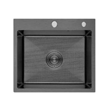 Мойка для кухни врезная OUTE T75045H-1 чёрная из нержавеющей стали, 50*45 см с сифоном