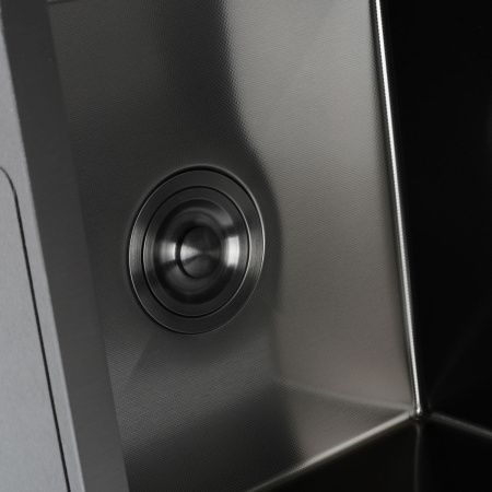 Мойка для кухни врезная OUTE T74550H-1 чёрная из нержавеющей стали, 45*50 см с сифоном