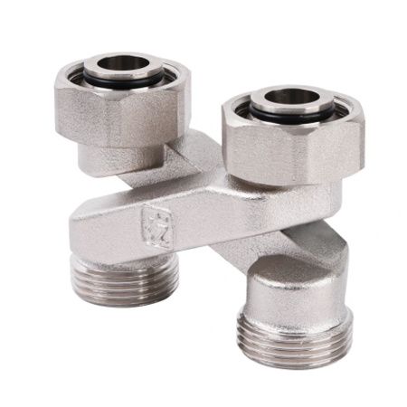 Узел нижнего подключения радиатора перекрестие Х-образное 3/4"x3/4" ВР/НР TIM RBX501.03 (мин.5/50)