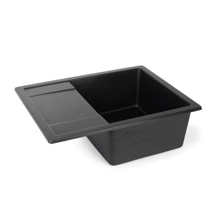 Мойка для кухни врезная SimGran Q-17 тёмно-серая из кварцистик, 56.7*46 см без сифона