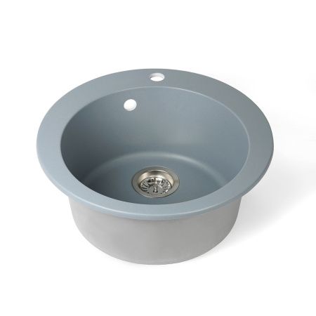 Мойка для кухни врезная SimGran Q-6 серая из кварцистик, 51*51 см без сифона