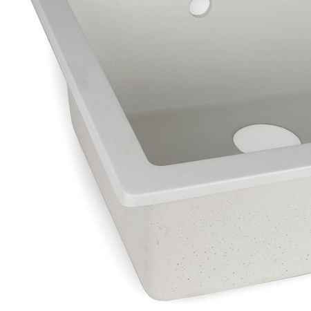 Мойка для кухни врезная SimGran Q-13 белая из кварцистик, 56.4*47.7 см без сифона