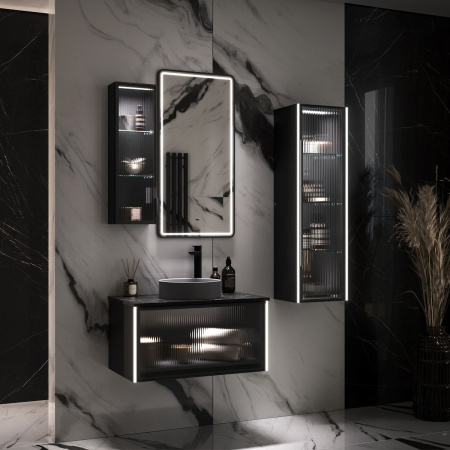 Зеркало с подсветкой EQUIL Stoune 500x900 zkSTOUNE50-15, черный