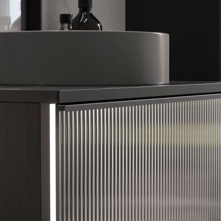 Тумба для ванны подвесная EQUIL Stoune 80.1Y дуб черный tpSTOUNE80.1Y-35 с раковиной 110AMDH