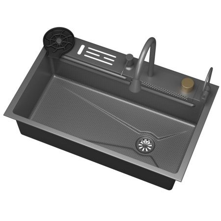 Мойка для кухни многофункциональная DQ DKS754606 серая из нержавеющей стали, 75*46 см без LED-дисплея