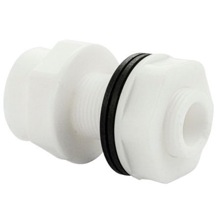 Штуцер врезной МАК 4742, 1/2" в емкость, полипропиленовый, из АБС пластика