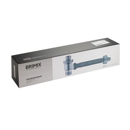 Нижняя часть сифона для раковины BRIMIX 40091 с прозрачной колбой и пробкой отстойника, с гофрой