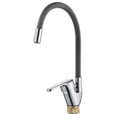 Смеситель для кухни LEDEME L4132-9 с гибким изливом, серый