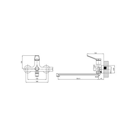 Смеситель для ванны GROSS AQUA Level 7590990C-35F с длинным изливом