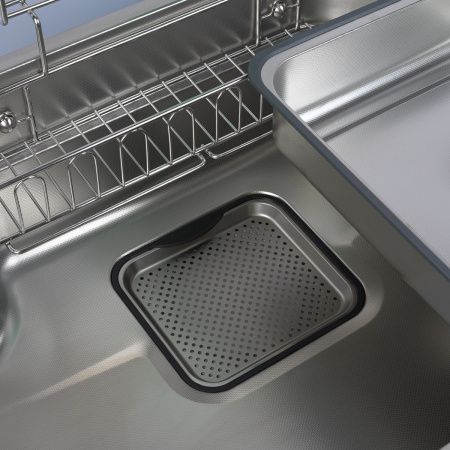 Мойка для кухни врезная Knois KN784805 сатин из нержавеющей стали, 78*48 см с сифоном
