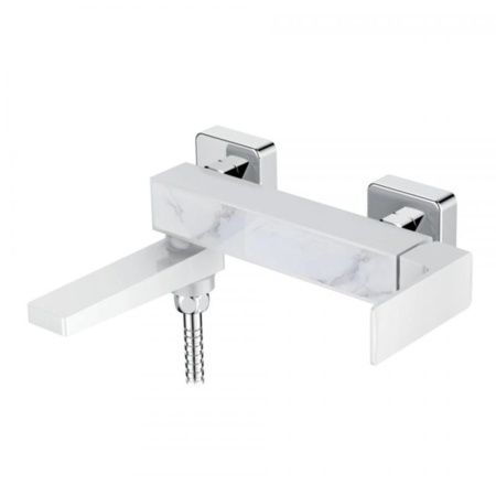 Смеситель для ванны LEDEME L3173W, белый, с коротким изливом