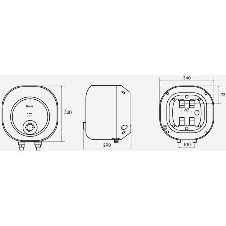 Водонагреватель электрический накопительный 10 л. Haier ES10V-MQ1 над мойкой