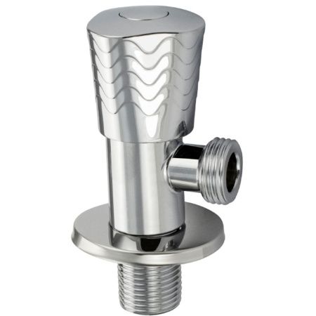 Кран угловой Санакс 9278 1/2"х1/2" с отражателем, из нержавеющей стали