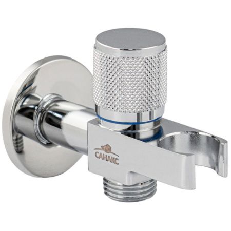 Кран угловой Санакс 1399 1/2"х1/2" для подключения сантехнических приборов, со встроенным кронштейном